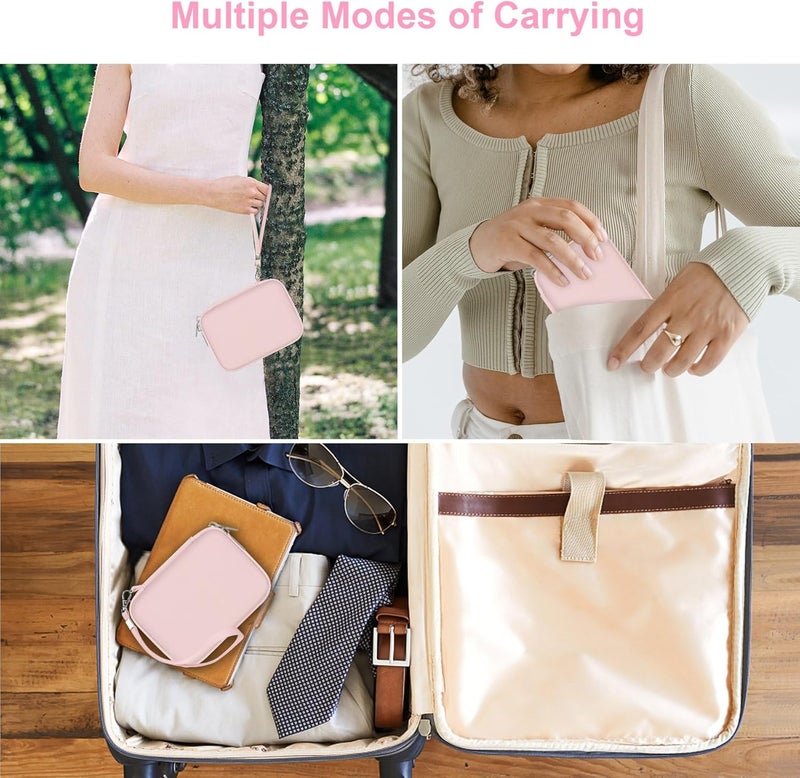 Canboc Carrying Case for Kodak PIXPRO FZ55/ FZ45 16MP Digital Camera, FZ45 Video Vlogging Camera Bag, Mesh Pocket fit Cable, SD Card, Pink (Case Only) - Image 3
